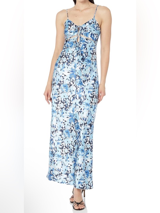 The Drop Dresses & Skirts - The Drop Shelby Tie-Up Cutout Slip Dress Women's Large Navy Floral Garden Party